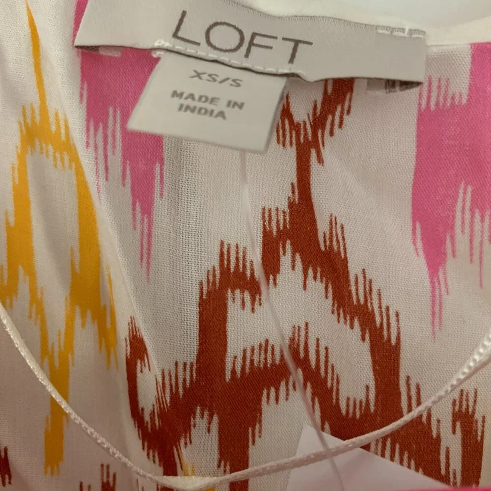 NWT LOFT Colorful Ikat Kimono Bohemian Modal Topper - XS/S - Picture 3 of 4